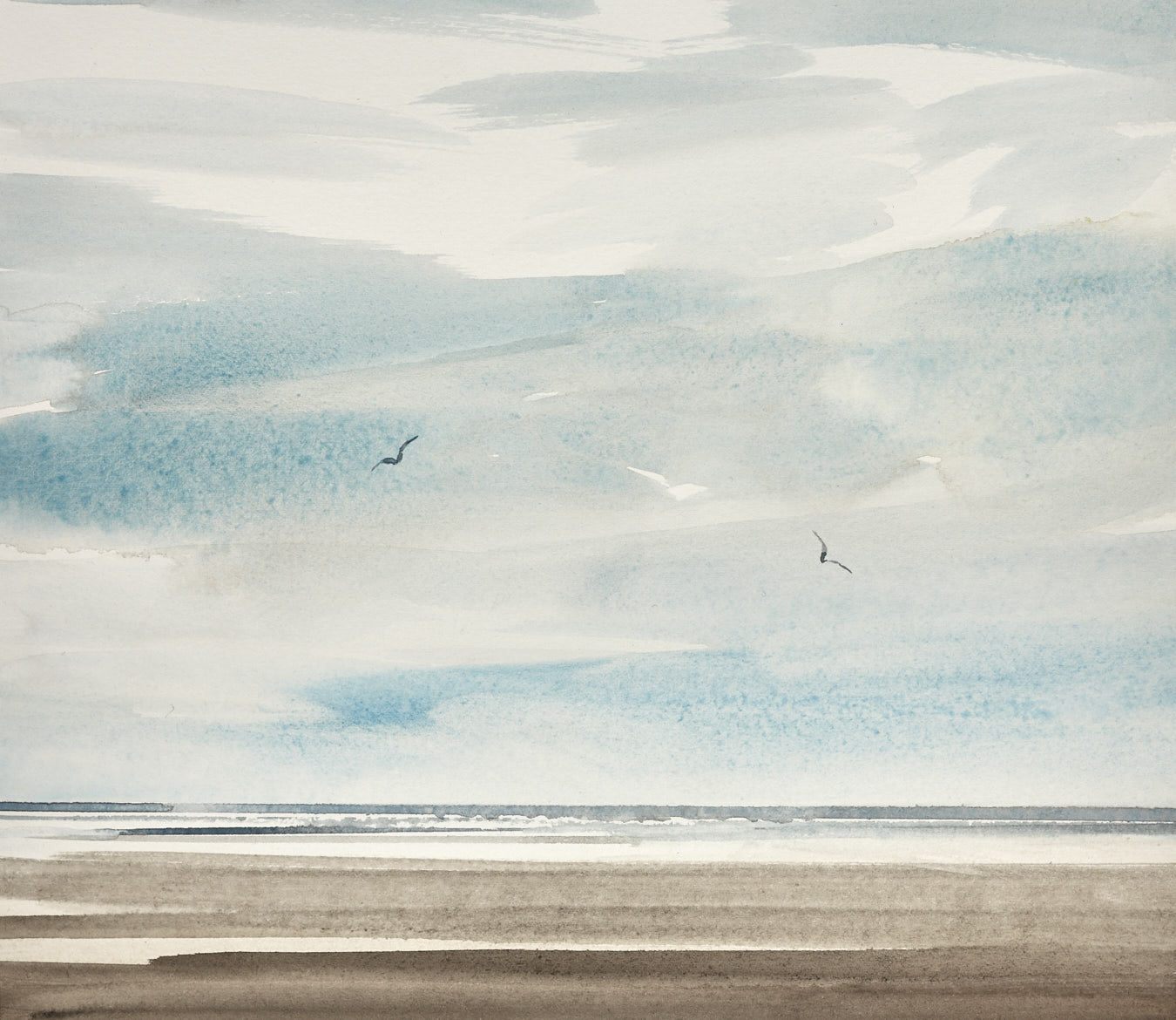 Large image of Overcast shore original watercolour painting