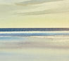 Evening tide original seascape watercolour painting thumbnail - detail view