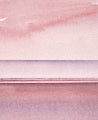 Late light, St Annes-on-sea beach original watercolour painting thumbnail - detail view