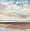 Sunlight over the sea original seascape watercolour painting thumbnail view