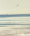 Sunlit waves, St Annes-on-sea original seascape watercolour painting thumbnail - detail view