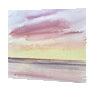 Sunset glow over the sea original seascape watercolour painting thumbnail - side view