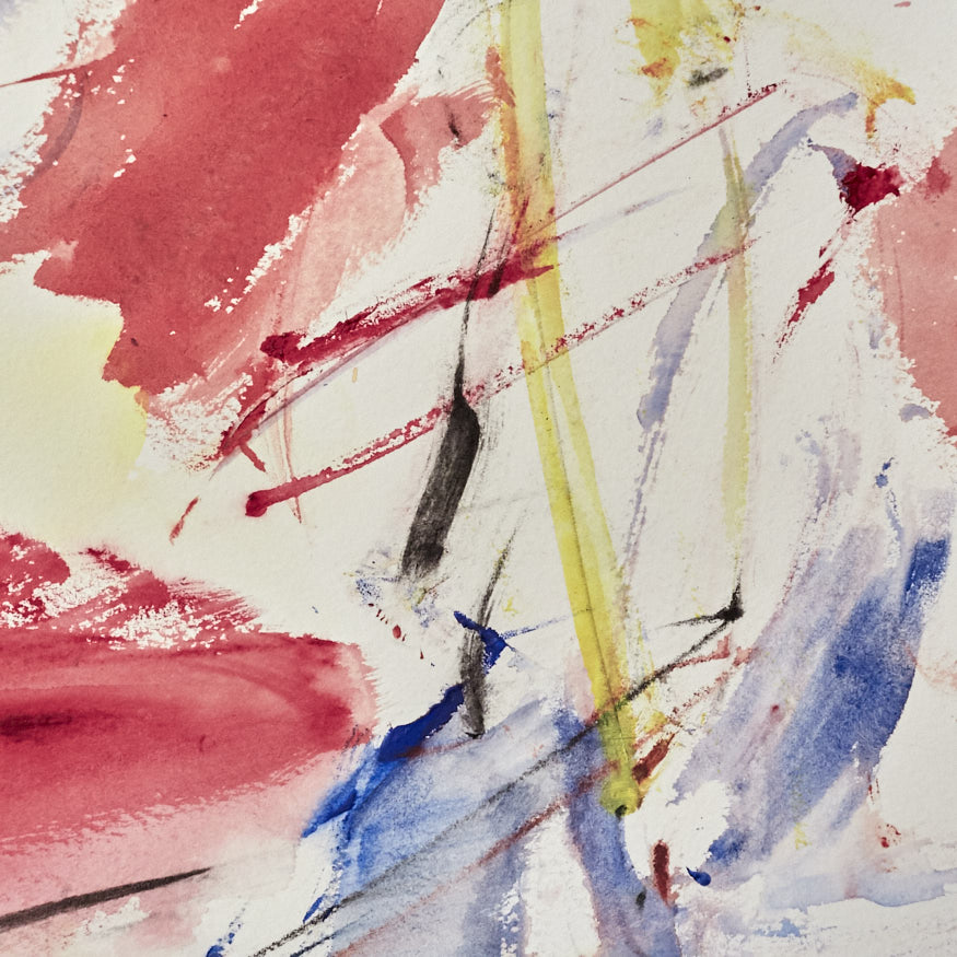 Coastal fizz abstract watercolour painting print by Timothy Gent - detail view