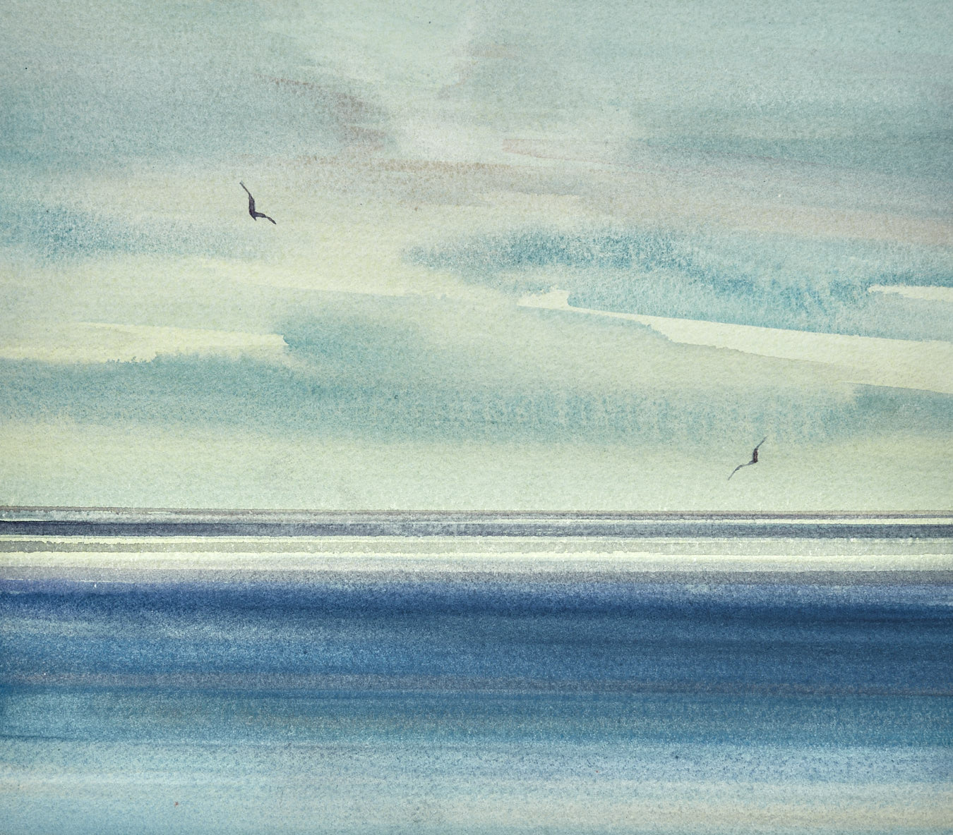 Large image of Across the shore original watercolour painting by Timothy Gent