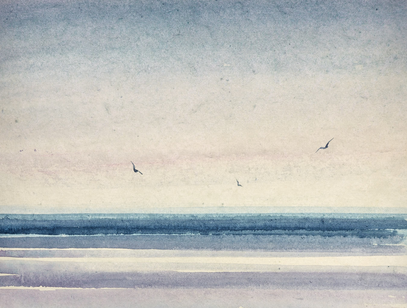 Large image of Evening light, St Annes-on-sea original watercolour painting