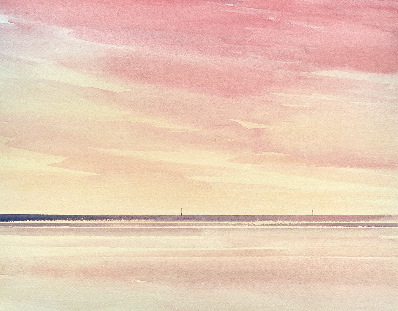 Large image of Into the sunset original watercolour painting