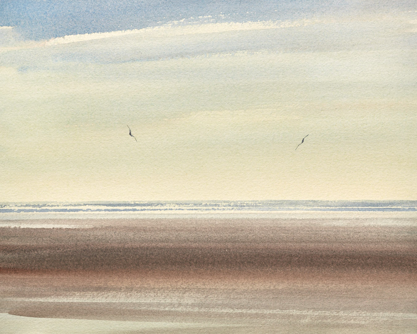 Large image of Over the shore, St Annes-on-sea original watercolour painting