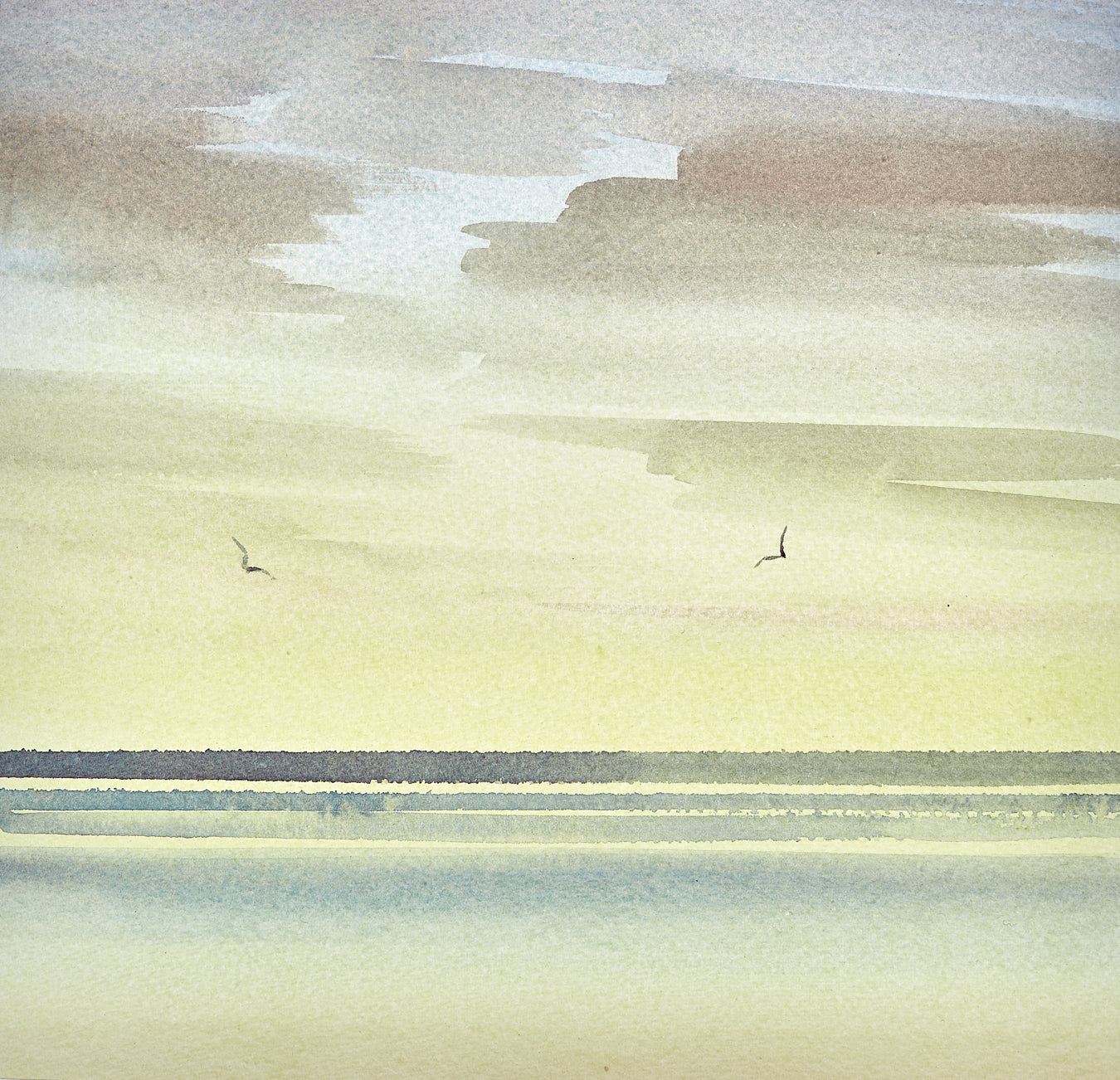 Large image of Serene twilight, St Annes-on-sea original watercolour painting