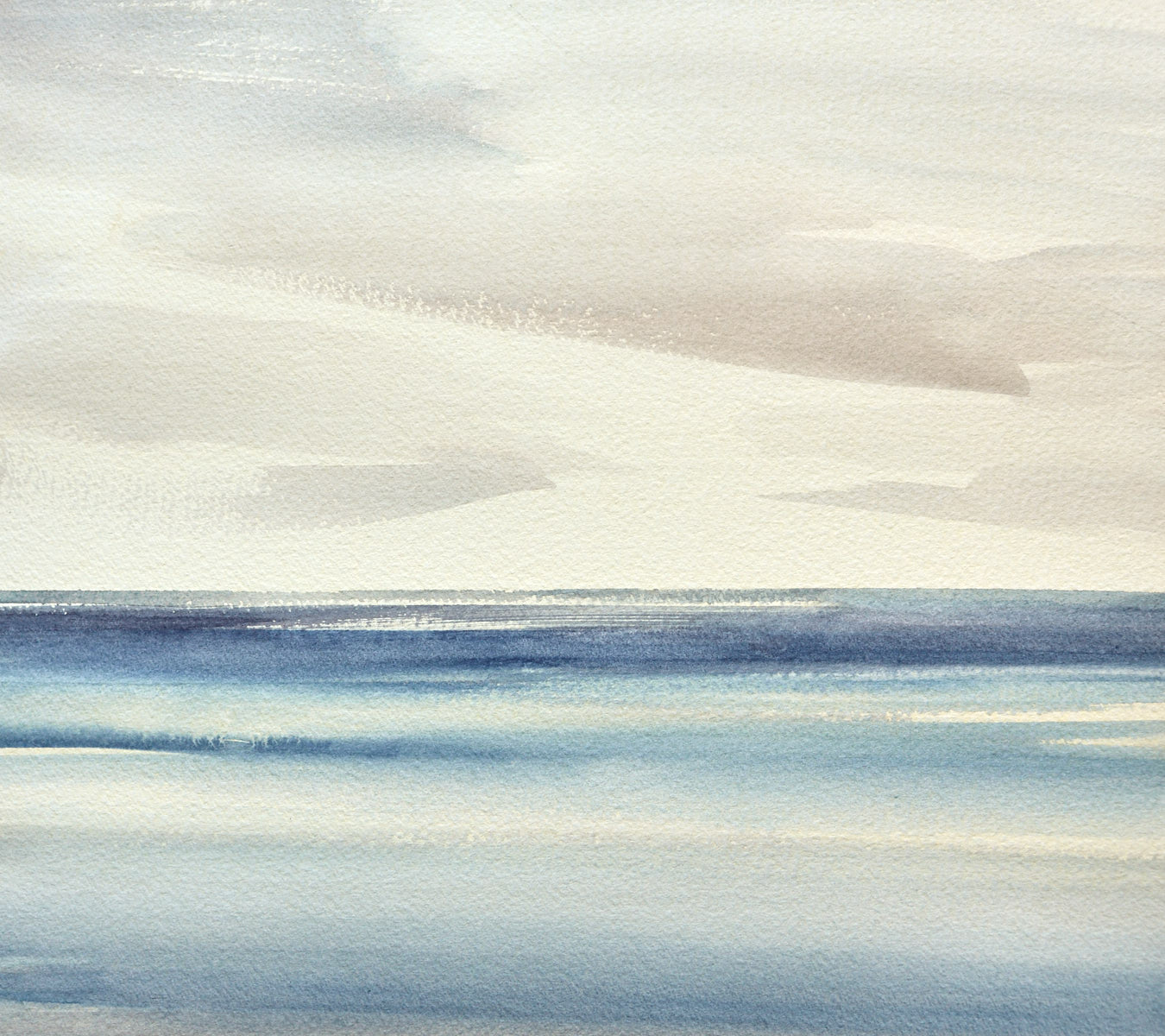 Large image of Silvery light over the shore original watercolour painting