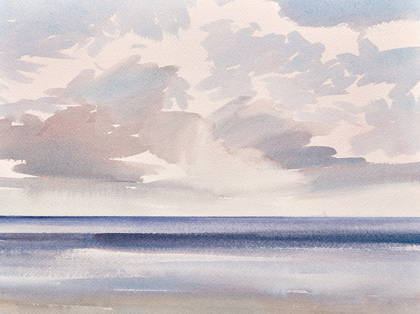 Large image of Sunlit seas, Lytham St Annes original watercolour painting