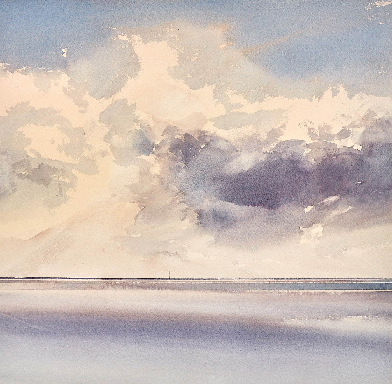 Large image of Sunlit shore, Lytham St Annes original watercolour painting