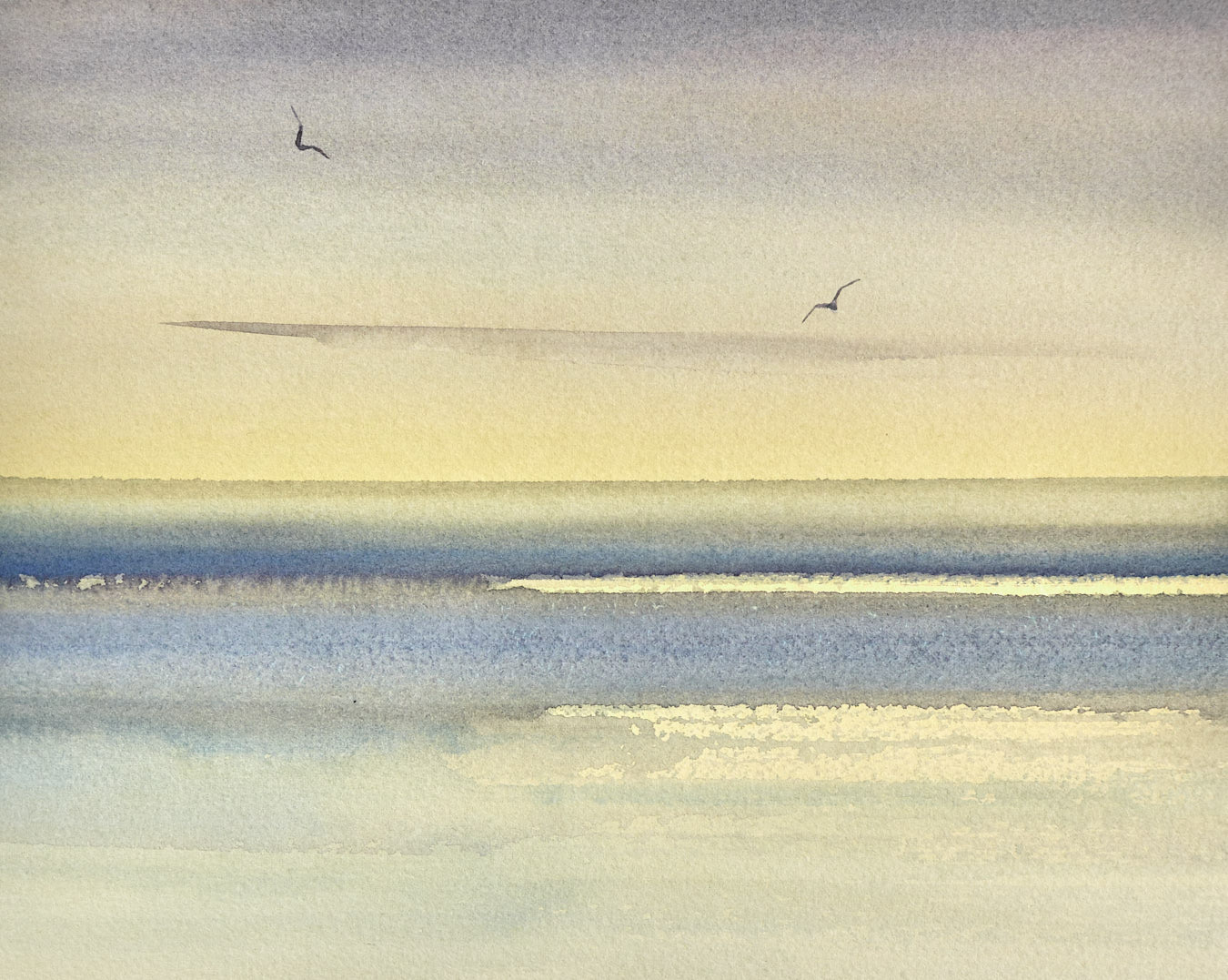 Large image of Twilight reflections original watercolour painting by Timothy Gent