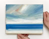 Seascape oil painting for sale Alongshore seascape art thumbnail - scale view
