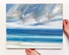 Abstract oil painting for sale Offshore, Lindisfarne thumbnail - scale view