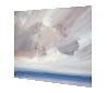 Afternoon shore original seascape watercolour painting thumbnail - side view