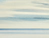Cerulean horizons original seascape watercolour painting thumbnail - detail view