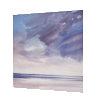 Last light over the beach original seascape watercolour painting thumbnail - side view
