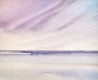 Late skies, St Annes-on-sea beach original seascape watercolour painting thumbnail view