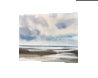 Light on the shoreline original seascape watercolour painting thumbnail - side view