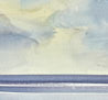 Light over the sea, Lindisfarne original watercolour painting thumbnail - detail view