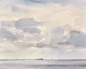 Lindisfarne shores original watercolour painting thumbnail view