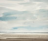 Overcast shore beach original seascape watercolour painting thumbnail view