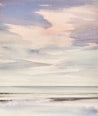 Peaceful shore, Lytham St Annes beach original seascape watercolour painting thumbnail view