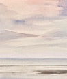 Peaceful shore, Lytham St Annes beach original seascape watercolour painting thumbnail - detail view