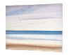 Peaceful sunset, St Annes-on-sea original seascape watercolour painting thumbnail - side view