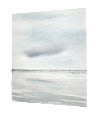 Reflections by the shore, St Annes-on-sea beach original watercolour painting thumbnail - side view