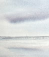 Reflections by the shore, St Annes-on-sea beach original watercolour painting thumbnail - detail view