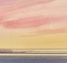Serene twilight original seascape watercolour painting thumbnail - detail view