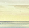 Serene twilight, St Annes-on-sea original seascape watercolour painting thumbnail - detail view