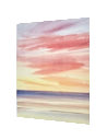 Shore after sunset original seascape watercolour painting thumbnail - side view