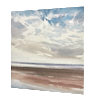 Sunlight over the sea original seascape watercolour painting thumbnail - side view