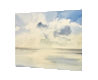 Sunlight over the tide original watercolour painting thumbnail - side view