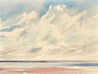 Sunlit beach, Lytham St Annes original seascape watercolour painting thumbnail view