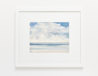 Sunlit seas beach watercolour painting thumbnail - example framed view