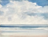 Sunlit seas beach original seascape watercolour painting thumbnail view