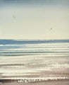 Sunlit waves, St Annes-on-sea original seascape watercolour painting thumbnail view