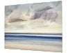Sunset by the shore original seascape watercolour painting thumbnail - side view