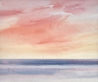 Sunset light out to sea original seascape watercolour painting thumbnail view