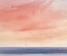 Sunset light out to sea original seascape watercolour painting thumbnail - detail view