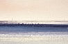 Sunset over the shore original seascape watercolour painting thumbnail - detail view