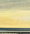 Sunset over the tide original seascape watercolour painting thumbnail - detail view