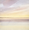 Sunset seas, Lytham St Annes original seascape watercolour painting thumbnail view