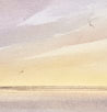 Sunset seas, Lytham St Annes original seascape watercolour painting thumbnail - detail view