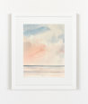 Sunset skies over the sea beach watercolour painting thumbnail - example framed view
