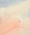 Sunset skies over the sea beach original seascape watercolour painting thumbnail - detail view