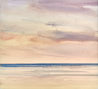 Sunset, St Annes-on-sea beach original watercolour painting thumbnail view